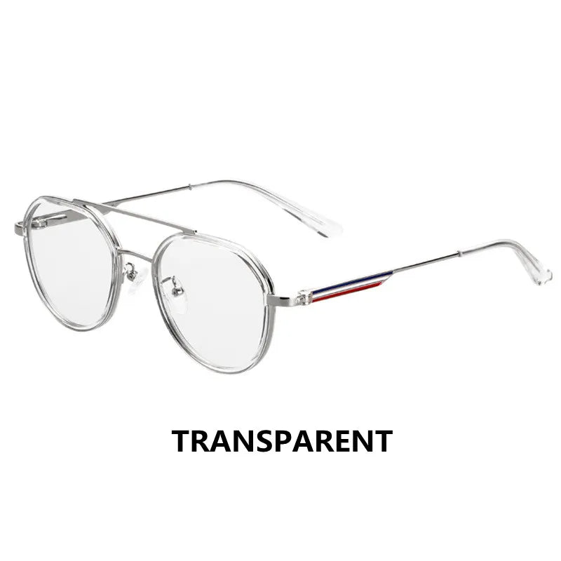 Kocolior Unisex Full Rim Oval Double Bridge Tr 90 Alloy Eyeglasses 2331 Full Rim Kocolior Transparent China 