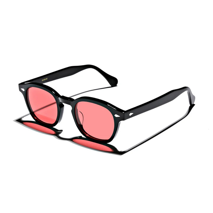 Hewei Unisex Full Rim Square Acetate Sunglasses 0002 Sunglasses Hewei red Other 