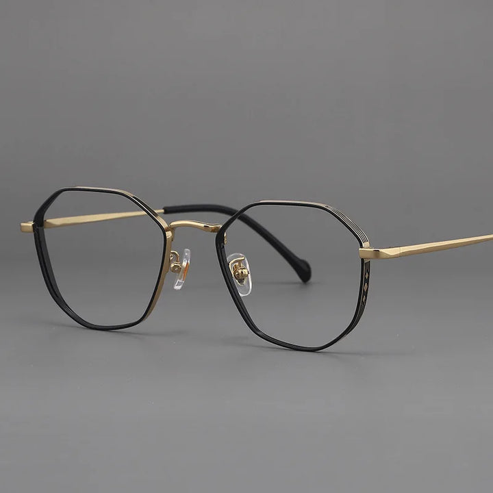 Muzz Unisex Full Rim Polygon Oval Titanium Eyeglasses 10032