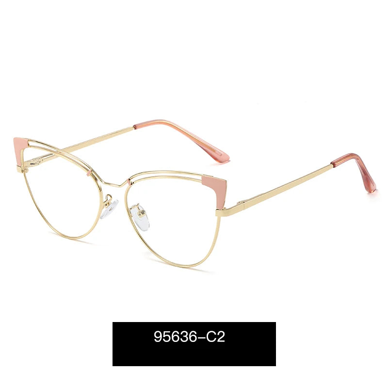 Hotony Women's Full Rim Oval Cat Eye Tr 90 Alloy Eyeglasses 495636