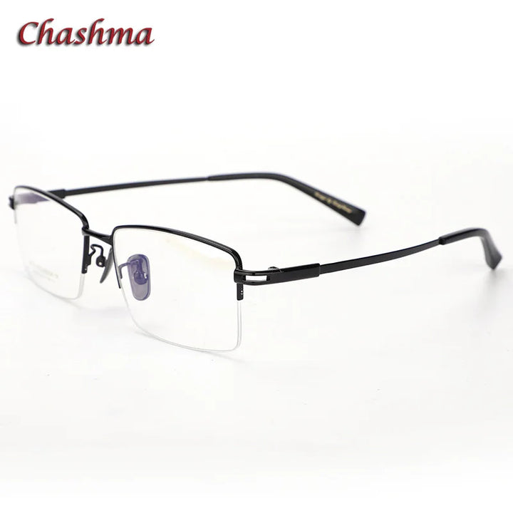Chashma Ochki Men's Semi Rim Square Titanium Eyeglasses 42022