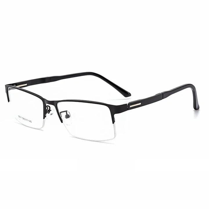 Hotochki Mens Semi Rim Browline Square Alloy Eyeglasses 9511 Semi Rim Hotochki black  