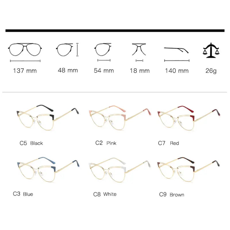 Hotony Women's Full Rim Oval Cat Eye Tr 90 Alloy Eyeglasses 495636