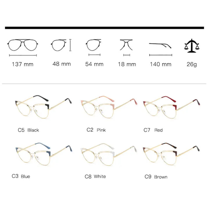 Hotony Women's Full Rim Oval Cat Eye Tr 90 Alloy Eyeglasses 495636