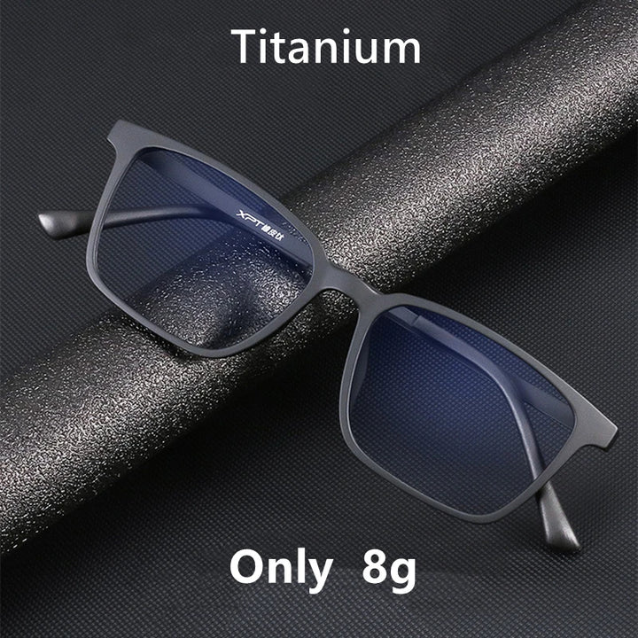 Kocolior Men's Full Rim Large Square Tr 90 Titanium Eyeglasses 9822 Full Rim Kocolior   