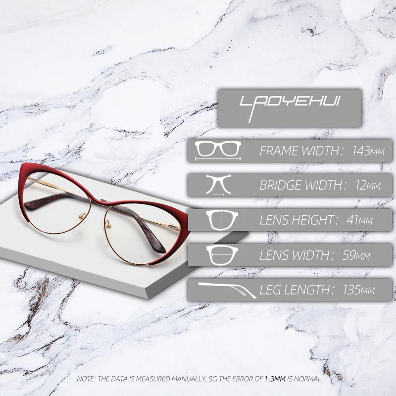 Laoyehui Women's Full Rim Myopic Cat Eye Reading Glasses 80771 Reading Glasses Laoyehui   