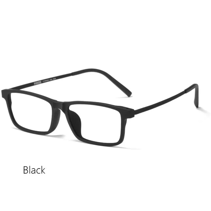 Kocolior Unisex Full Rim Large Square Tr 90 Titanium Eyeglasses 8836 Full Rim Kocolior Black  