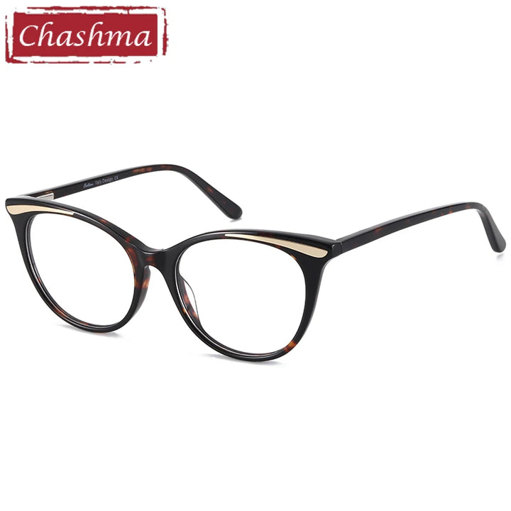 Chashma Ottica Women's Full Rim Square Cat Eye Acetate Eyeglasses 110423 Full Rim Chashma Ottica Leopard