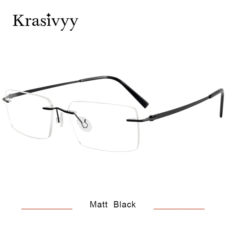 Krasivyy Women's Rimless Square Titanium Eyeglasses 45007