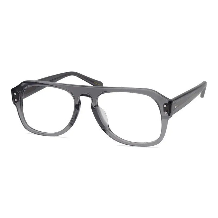 Aimee Men's Full Rim Square Brow Line Acetate Eyeglasses 9539 Full Rim Aimee Clear grey  