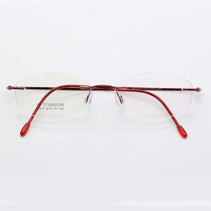 Bclear Women's Rimless Oval Cat Eye Titanium Eyeglasses 49011
