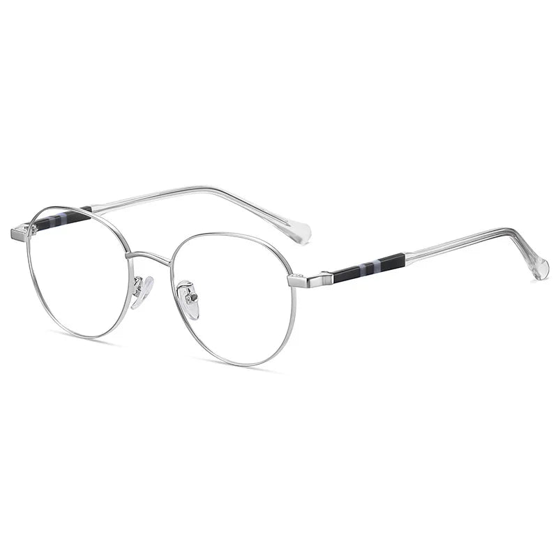 Handoer Women's Full Rim Oval Alloy Eyeglasses 1922 Full Rim Handoer Silver  