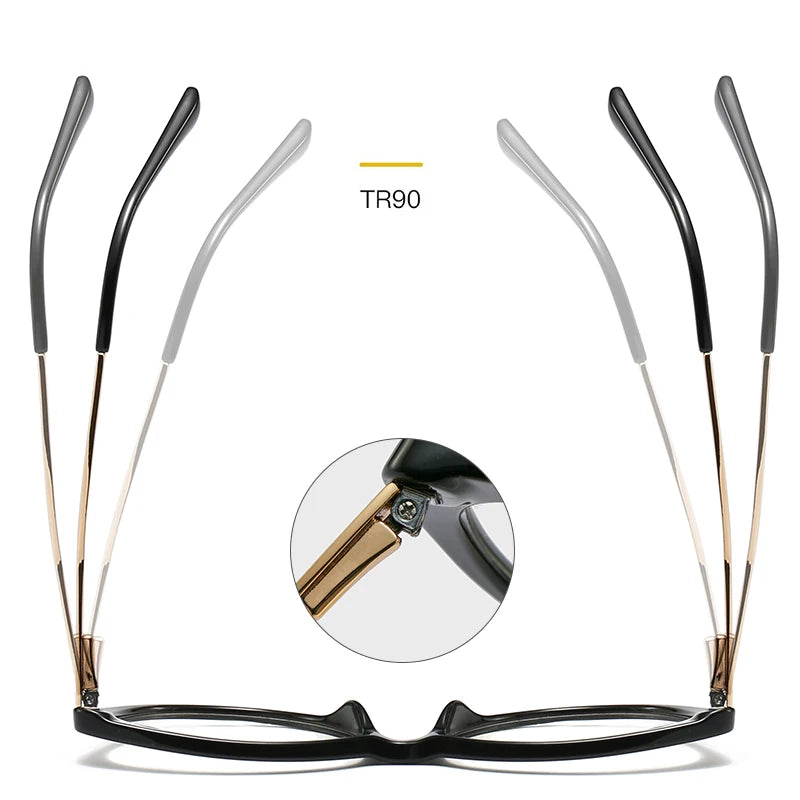 Reven Jate Women's Full Rim Oval Cat Eye Tr 90 Alloy Eyeglasses 92388