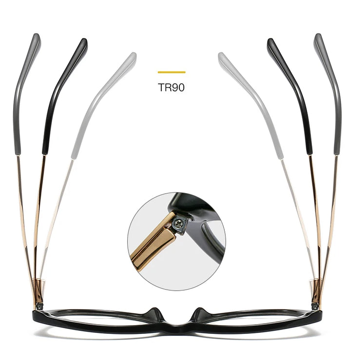 Reven Jate Women's Full Rim Oval Cat Eye Tr 90 Alloy Eyeglasses 92388