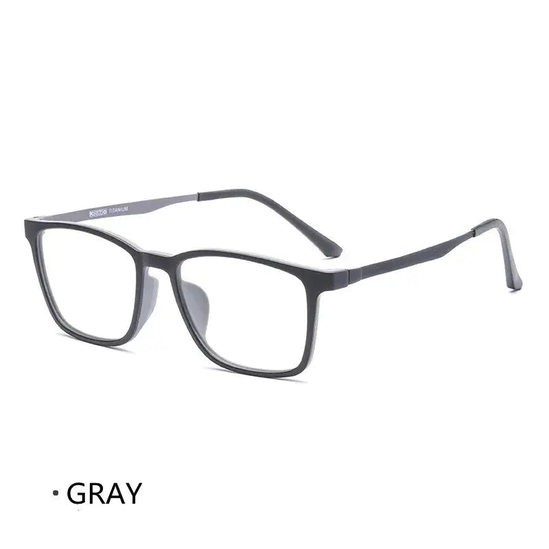 Kocolior Unisex Full Rim Square Tr 90 Titanium Hyperopic Reading Glasses 3067.