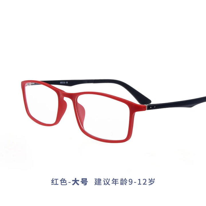 Secg Unisex Children's Full Rim Square PPSU Silicone Eyeglasses 2829 Full Rim Secg Red  