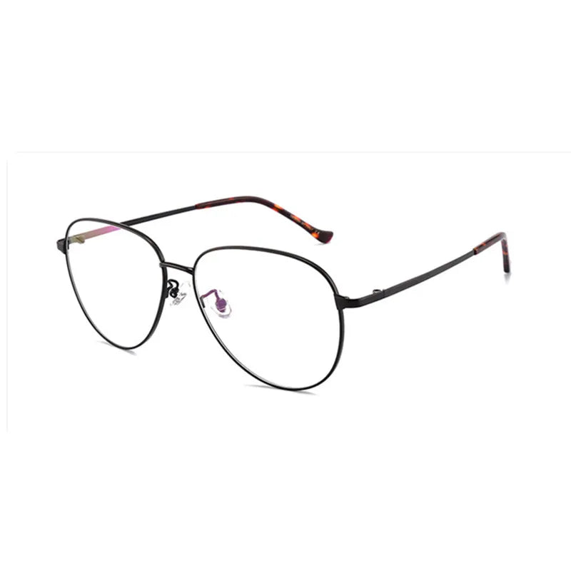 Kocolior Unisex Full Rim Oval Titanium Alloy Eyeglasses 0577 Full Rim Kocolior Black China 