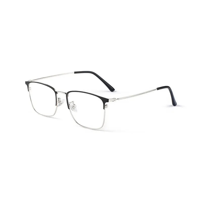 Hotochki Women's Full Rim Square Alloy Eyeglasses 80165 Full Rim Hotochki BLACK SILVER  