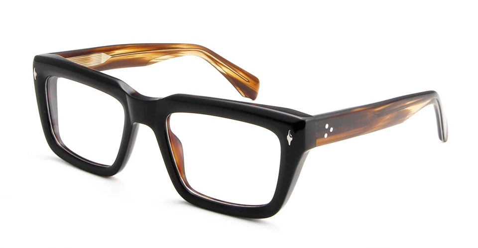 Esnbie Unisex Full Rim Square Acetate Eyeglasses 1-407-1