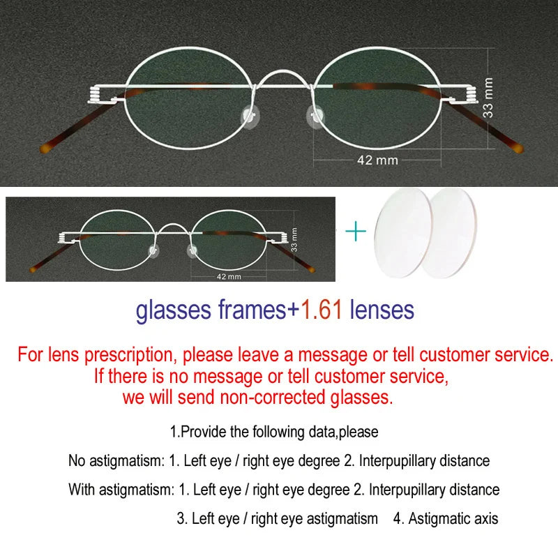 Yujo Unisex Full Rim Oval Screwless Stainless Steel Eyeglasses 4233 Full Rim Yujo C2 CHINA