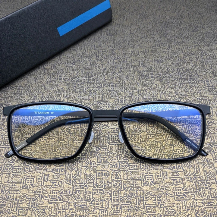Aimee Unisex Full Rim Square Screwless Titanium Eyeglasses 49711