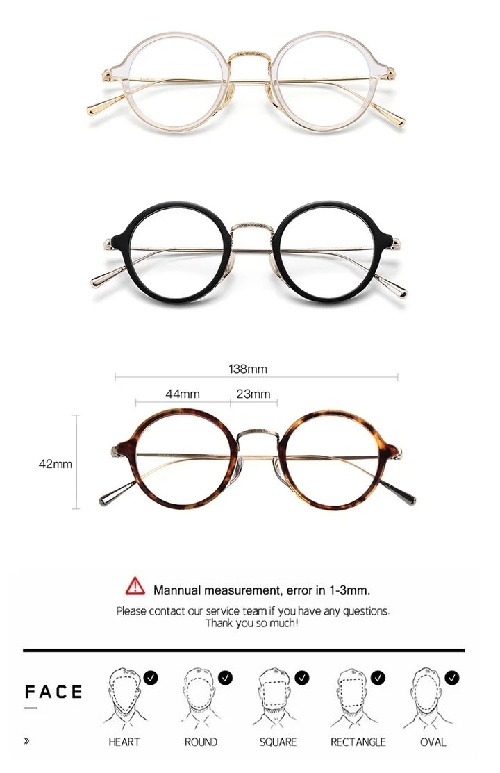 Aimee Unisex Full Rim Round Titanium Acetate Eyeglasses 1121110 Full Rim Aimee   