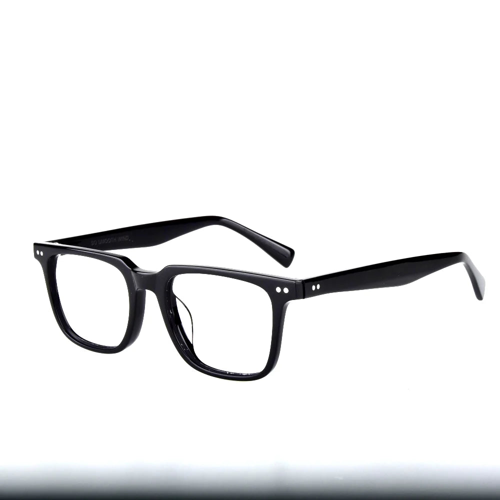 Aimee Unisex Full Rim Square Thick Acetate Temple Eyeglasses 5419 Full Rim Aimee Black  