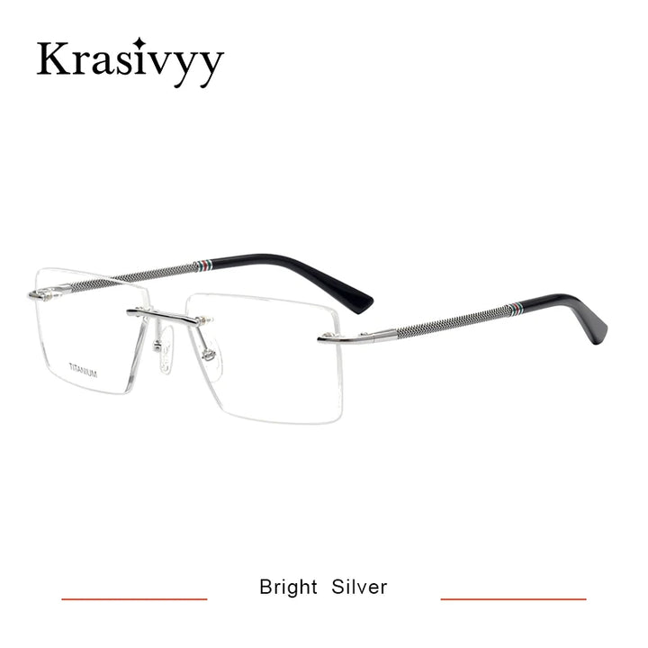 Krasivyy Women's Rimless Flat Top Square Titanium Eyeglasses 316057