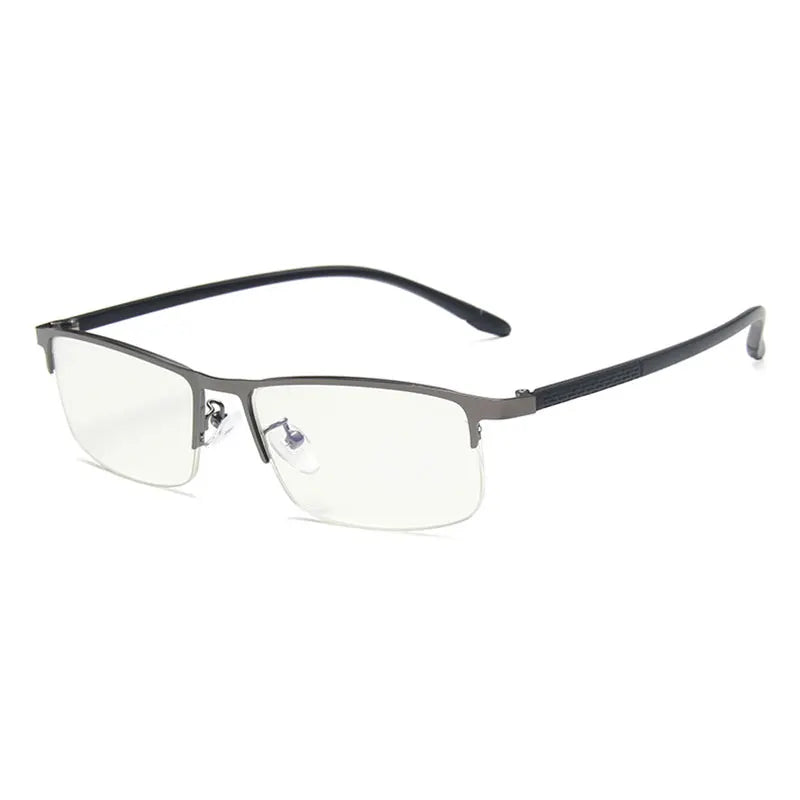 Hotochki Unisex Semi Rim Rectangle Alloy Eyeglasses 18249