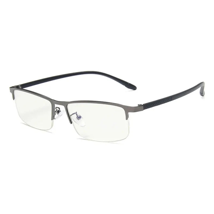 Hotochki Unisex Semi Rim Rectangle Alloy Eyeglasses 18249