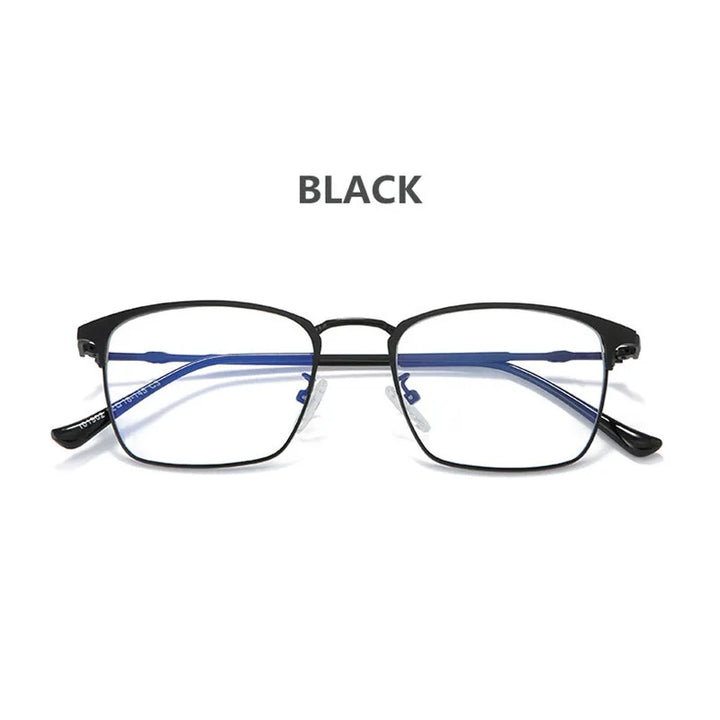 Kocolior Unisex Full Rim Square Alloy Hyperopic Reading Glasses 101902 Reading Glasses Kocolior Black China 0
