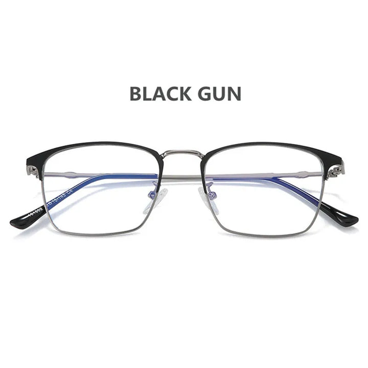 Kocolior Unisex Full Rim Square Alloy Hyperopic Reading Glasses 101902 Reading Glasses Kocolior Black Gun China 0