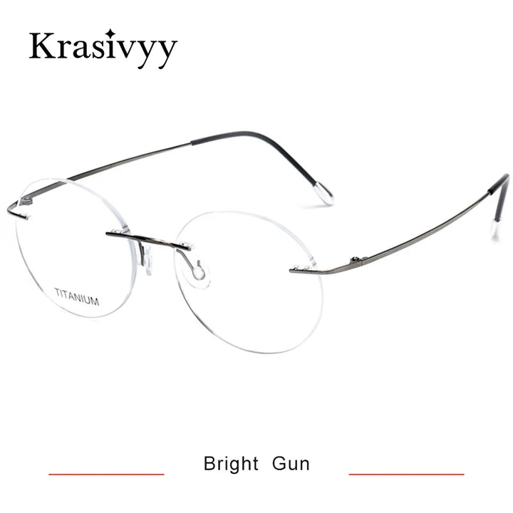Krasivyy Women's Rimless Oval Round Titanium Eyeglasses 316012