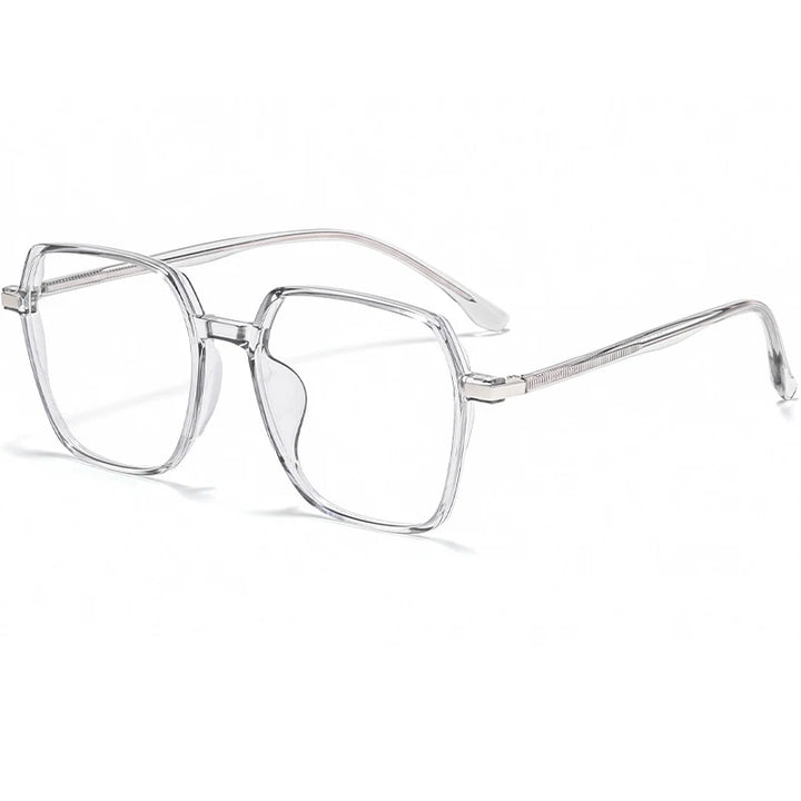 Hotochki Unisex Full Rim Polygonal Alloy Eyeglasses 3700d Full Rim Hotochki GRAY  