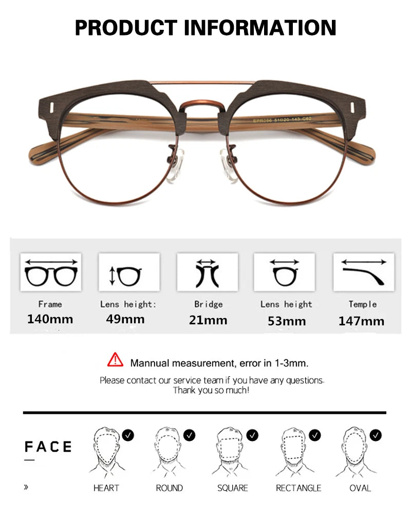 Aimee Unisex Full Rim Round Double Bridge Acetate Alloy Eyeglasses 1093