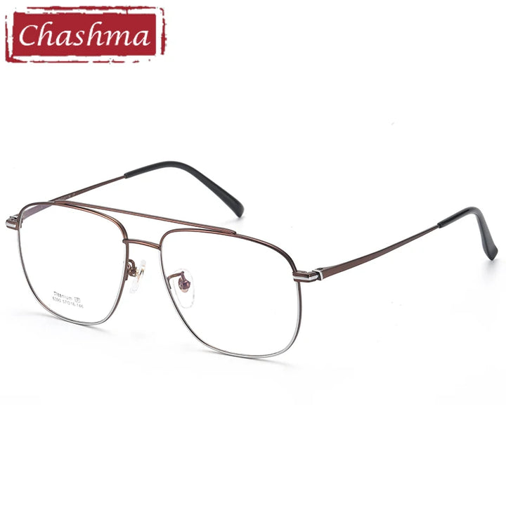 Chashma Unisex Full Rim Square Double Bridge Titanium Eyeglasses 8390 Full Rim Chashma   