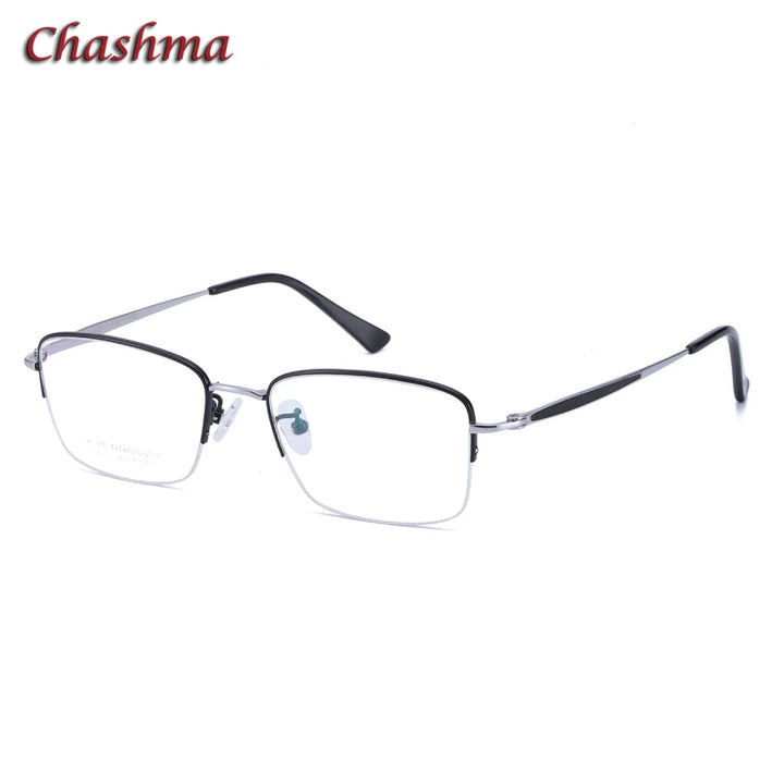 Chashma Ochki Men's Semi Rim Square Titanium Eyeglasses 89234