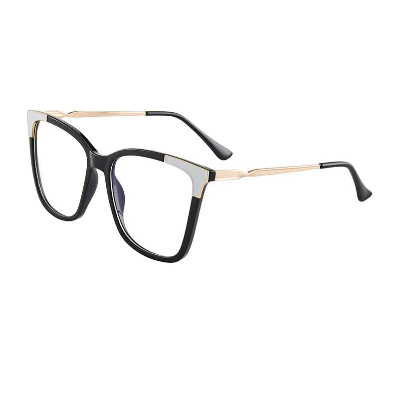 Hotony Women's Full Rim Square Cat Eye Tr 90 Alloy Eyeglasses 7050 Full Rim Hotony black  