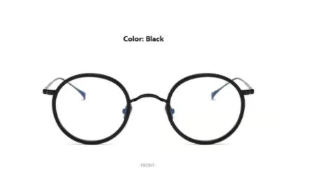 Aimee Unisex Full Rim Round Titanium Acetate Eyeglasses 14139 Full Rim Aimee Black  