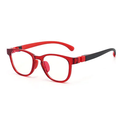 Ralferty Unisex Youth's Full Rim Square Acetate Eyeglasses R8509 Full Rim Ralferty C6 Red  