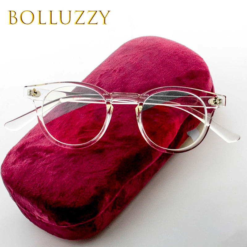 Bolluzzy Women's Full Rim Thick Round Acetate Eyeglasses 4438 Full Rim Bolluzzy   