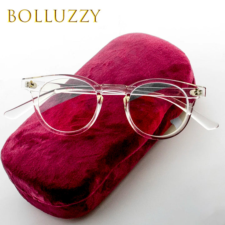 Bolluzzy Women's Full Rim Thick Round Acetate Eyeglasses 4438 Full Rim Bolluzzy   