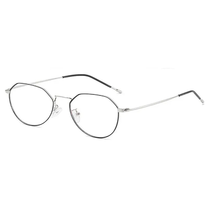 Hotony Women's Full Rim Flat Top Round Alloy Eyeglasses 920219