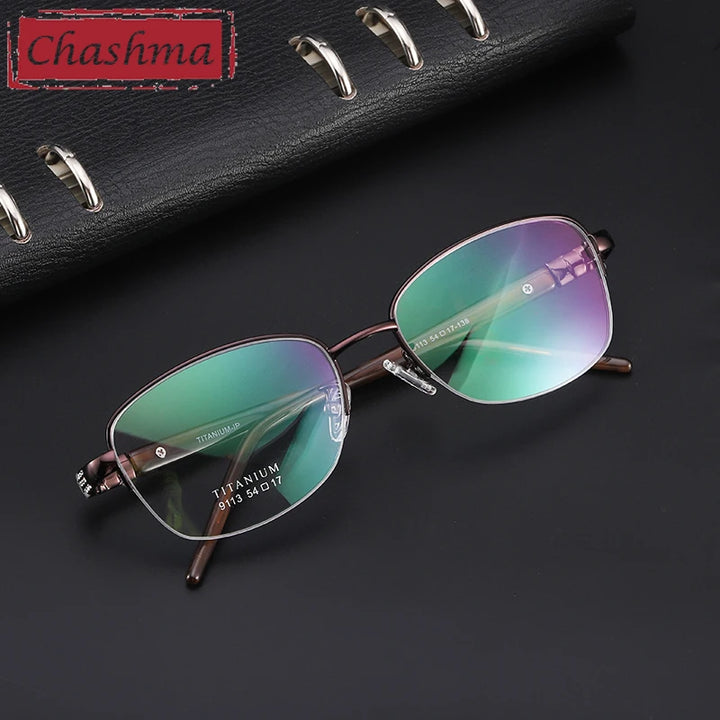 Chashma Women's Semi Rim Oval Square Titanium Eyeglasses 779113