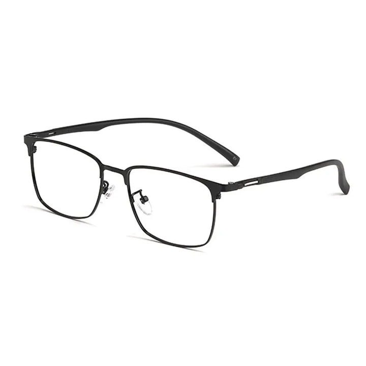 Handoer Unisex Full Rim Square Alloy Eyeglasses Spring Hinges 89027 Full Rim Handoer Shinny Black  