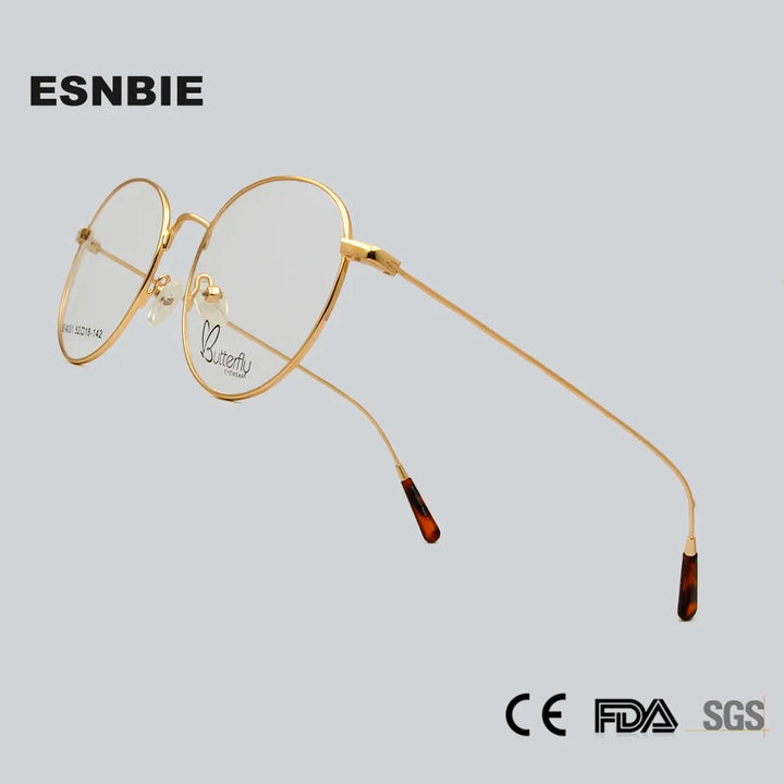 Esnbie Unisex Full Rim Round Alloy Eyeglasses 40311 Full Rim Esnbie   