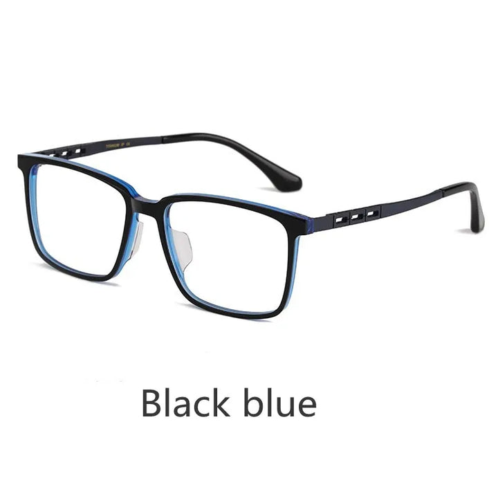 Kocolior Unisex Full Rim Square Tr 90 Titanium Alloy Eyeglasses F001 Full Rim Kocolior Black Blue China 