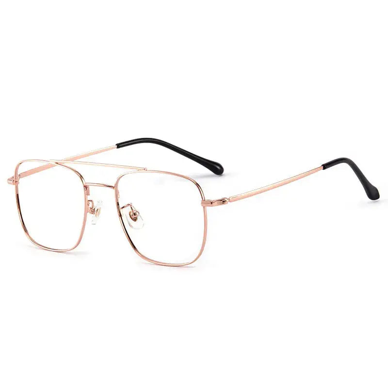 Handoer Unisex Full Rim Square Double Bridge Titanium Alloy Frames 860670 FuzWeb