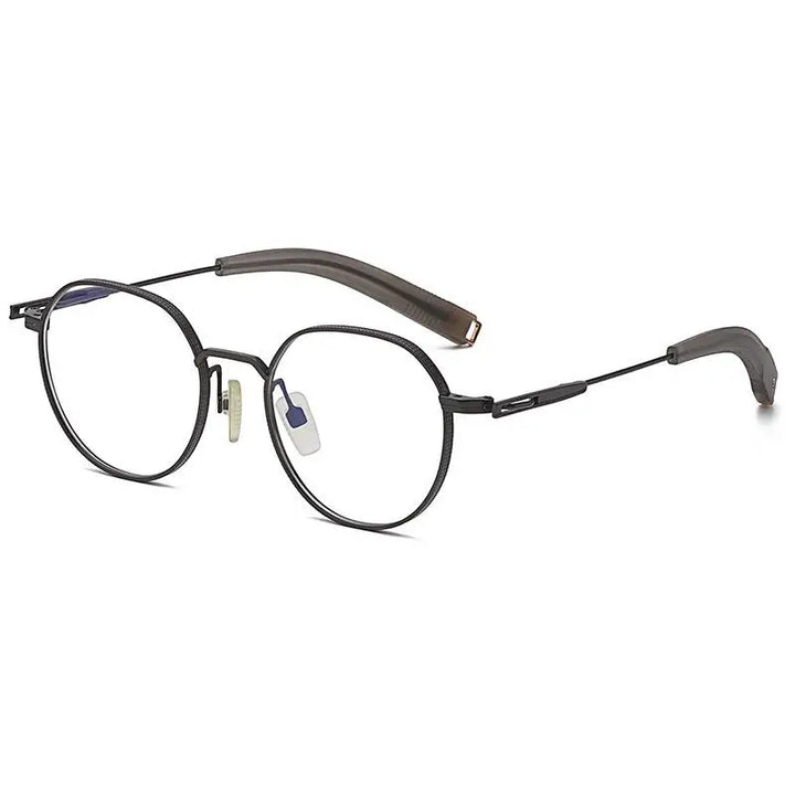 Aimee Unisex Full Rim Flat Top Oval Titanium Eyeglasses 25108 Full Rim Aimee GRAY  