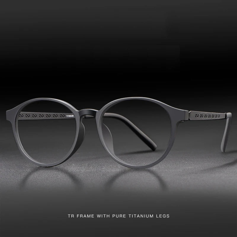 Hotony Unisex Full Rim Round Titanium Prescription Eyeglasses 8868 size chart